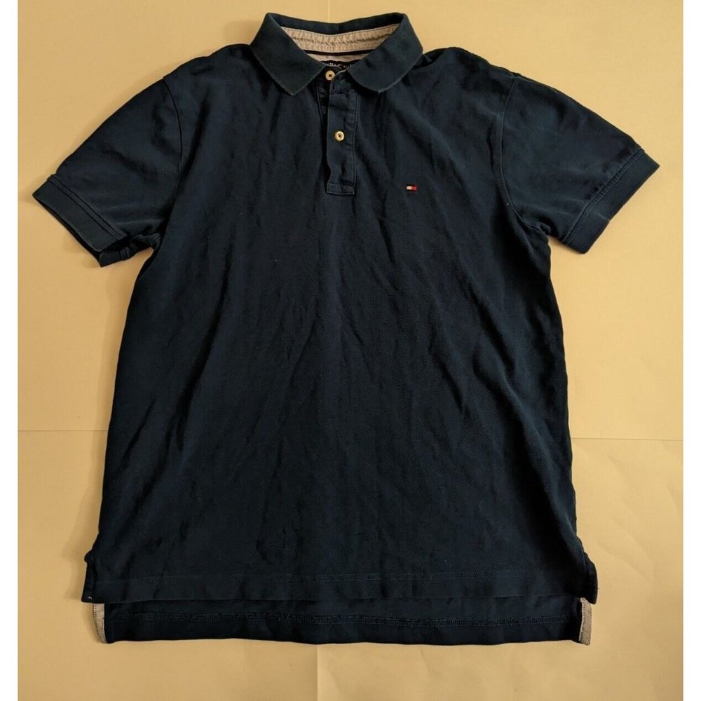 TOMMY HILFIGER classic Fit Polo Shirt Green Short Sleeve Mens L